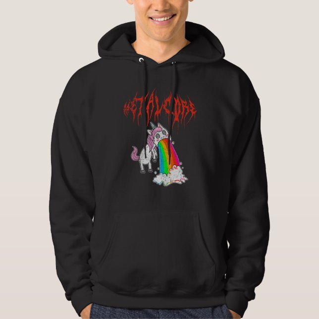 Sudadera Metal Festival Puking Unicorn Death Metal Unicorn (Anverso)