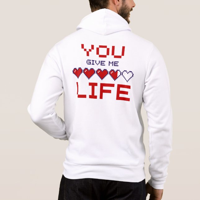 Sudadera Métodos que me dan vida Pixel Heart Gaming Meter (Reverso)