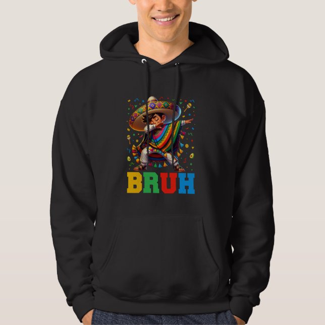 Sudadera Mexican Boy Dabbing Bruh Poncho Cinco de Mayo Men  (Anverso)