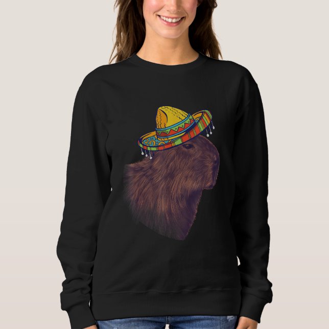 Sudadera Mexican Sombrero Capybara Rodent Animal  Capybara (Anverso)