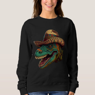 Sudadera Mexican Sugar Skull Sombrero Cinco de mayo Dinosau