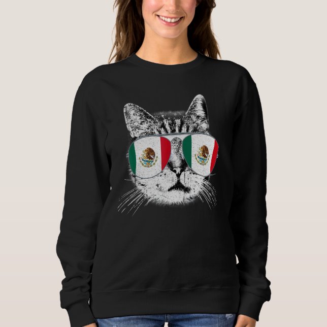 Sudadera México: Bandera mexicana causa orgullo por el gato (Anverso)