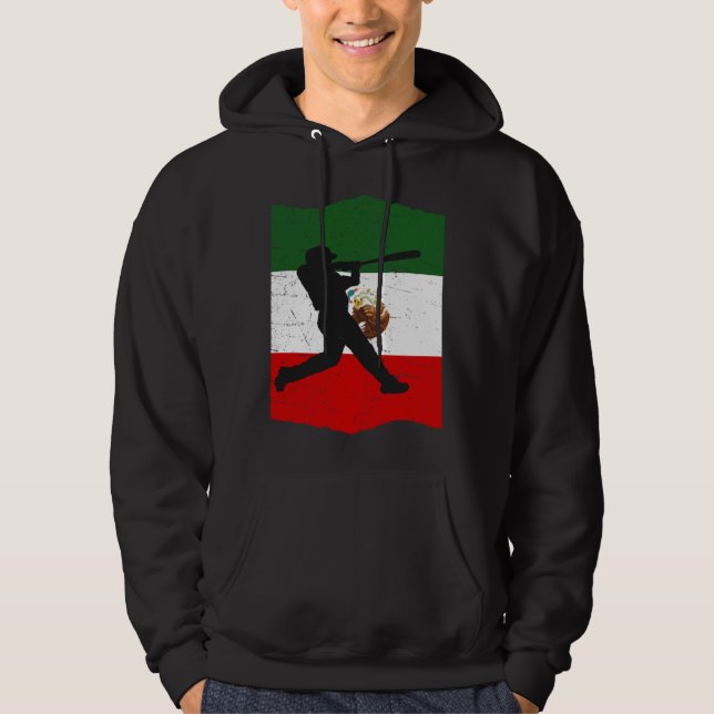 Sudadera Mexico Baseball Flag for Mexican Baseball Fans Vin (Anverso)