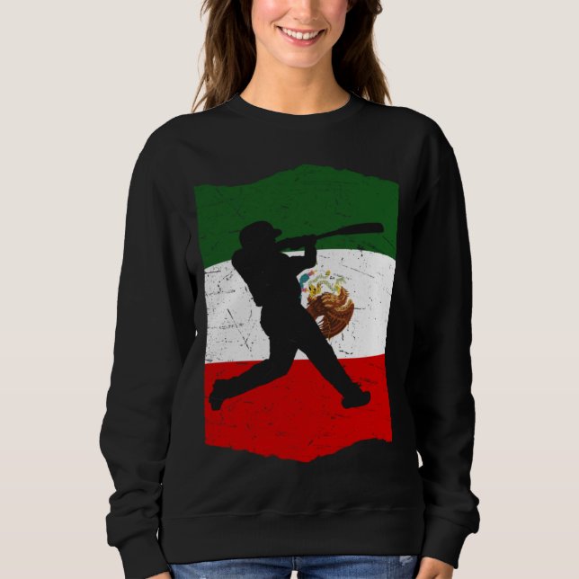 Sudadera Mexico Baseball Flag for Mexican Baseball Fans Vin (Anverso)