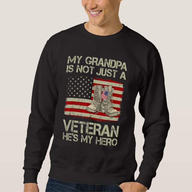 Sudadera Mi Abuelo No Es Solo Veterano, Es Un Bote De Comba (Anverso)