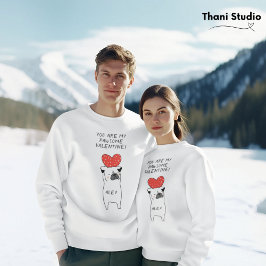 Sudadera Mi adorable Valentine Cute Pug & Red Heart White