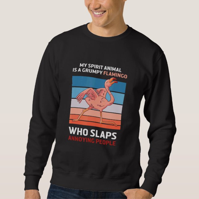 Sudadera Mi Animal Espiritual Es Flamingo Gruñón (Anverso)