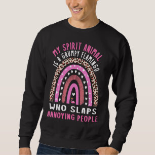 Sudadera Mi Animal Espiritual Es Un Flamingo Gruñón Que Gol