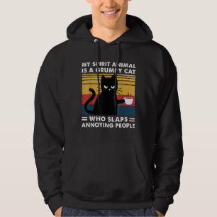Sudadera Mi Animal Espiritual Es Un Gato Negro Gruñón Gatos