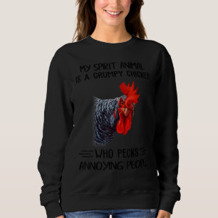 Sudadera Mi Animal Espiritual Es Un Pollo Gruñón Que Cuida