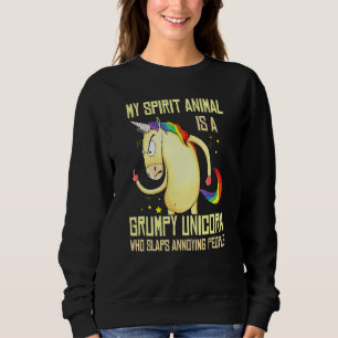 Sudadera Mi Animal Espiritual Es Un Unicornio Gruñón Que Go
