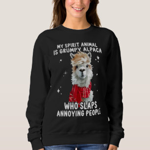 Sudadera Mi Animal Espiritual Es Una Alpaca Grumpy Que Golp