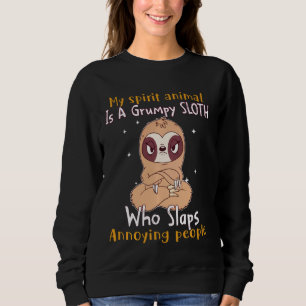 Sudadera Mi Animal Espiritual Es Una Leche Gruñosa Que Golp