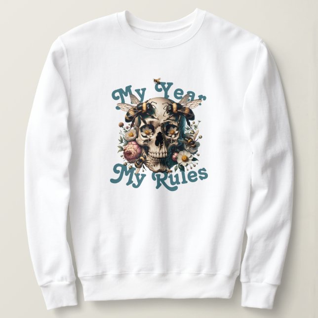 Sudadera Mi año mis reglas mujeres poder navidad año Person (Anverso del diseño)