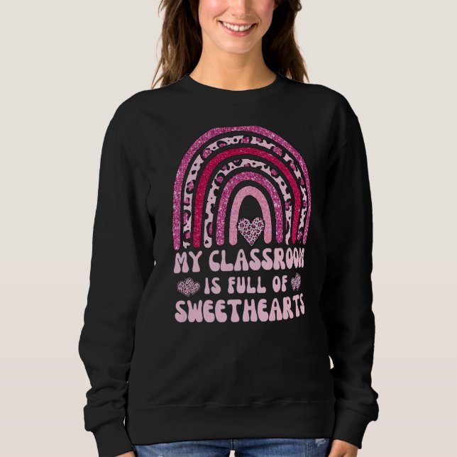Sudadera Mi Aula Está Llena De Profesores De Corazones Dulc (Anverso)