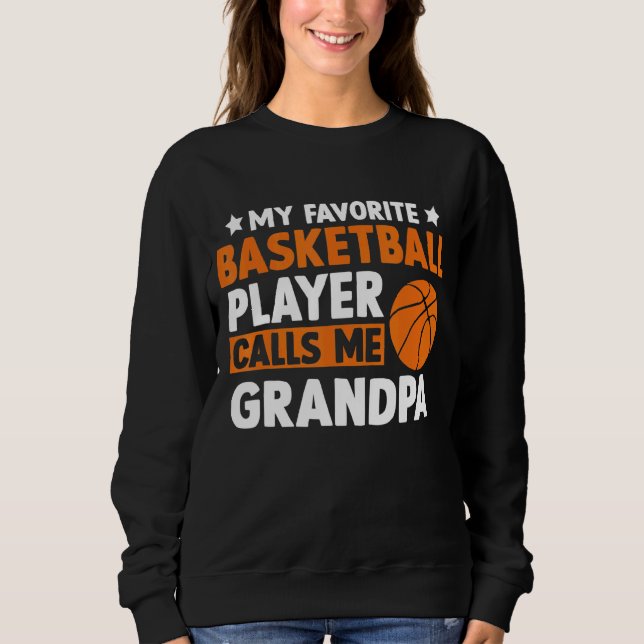 Sudadera Mi baloncesto favorito me llama D del abuelo (Anverso)