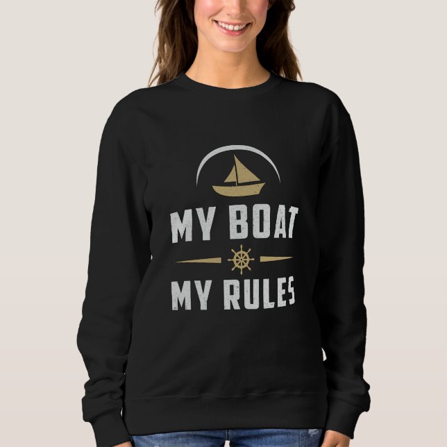 Sudadera Mi Barco Mis Reglas Navegar En Barco (Anverso)