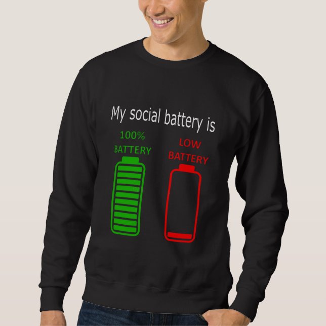 SUDADERA MI BATERÍA SOCIAL ESTÁ BAJA (Anverso)