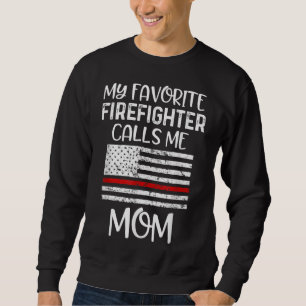 Sudadera Mi bombero favorito me llama mamá delgada línea ro