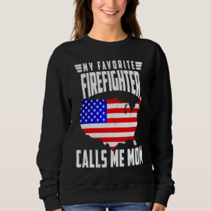Sudadera Mi bombero favorito me llama mamá Estados Unidos A