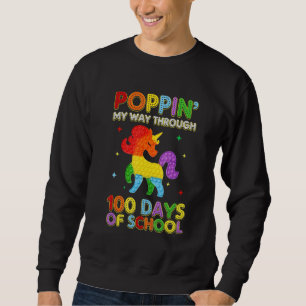 Sudadera Mi Camino Poppin A Través De 100 Días Unicornio Dí