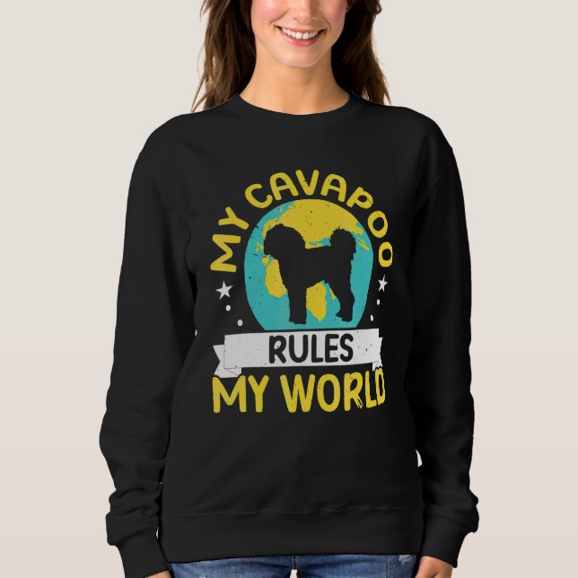 Sudadera Mi Cavapoo Domina Mi Mundo Perro Dueño de Cachorro (Anverso)