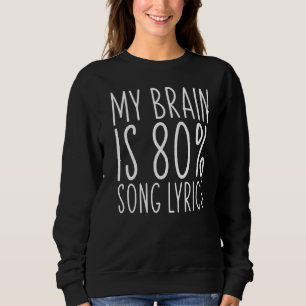 Sudadera Mi Cerebro Es 80 Letras De Canción Diciendo Música