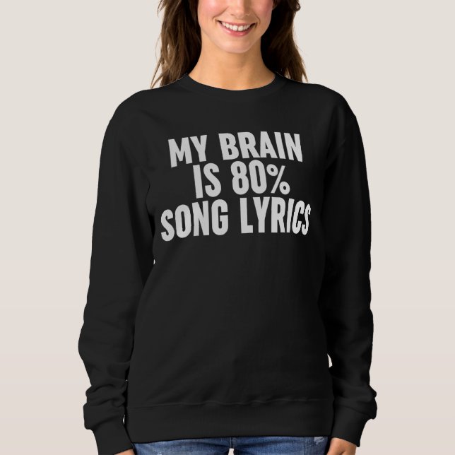 Sudadera Mi Cerebro Es Letras De 80 Canciones. La Letra Es  (Anverso)