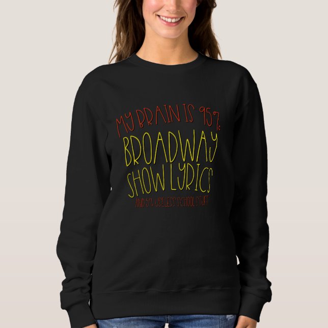 Sudadera Mi Cerebro Es Letras De Broadway Y Escuela Inútil  (Anverso)