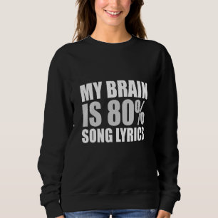Sudadera Mi Cerebro Es Letras De Canción Del 80%