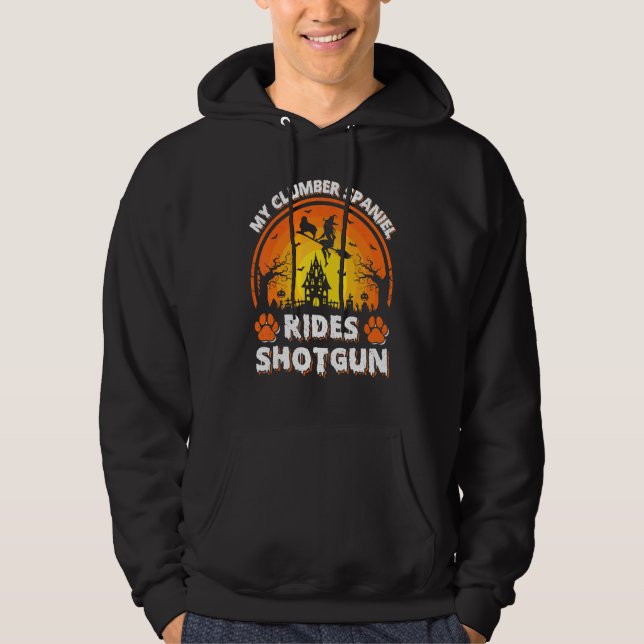 Sudadera Mi Clumber Spaniel Perro Monta Bruja Escopeta Hall (Anverso)