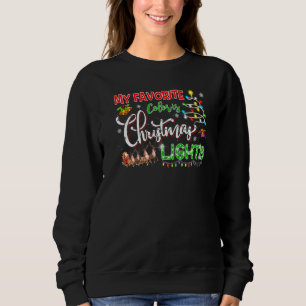 Sudadera Mi Color Favorito Es Navidad Luces Árbol De Navida