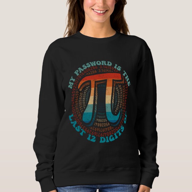 Sudadera Mi contraseña son los últimos 12 dígitos de Pi Mat (Anverso)