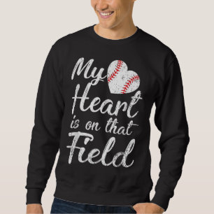 Sudadera Mi corazón está con esa mamá de béisbol