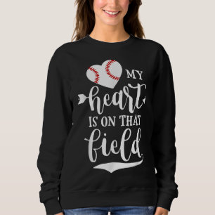 Sudadera Mi corazón está con esa mamá del béisbol