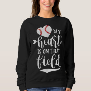 Sudadera Mi corazón está con esa mamá del béisbol