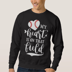 Sudadera Mi corazón está con esa mamá del béisbol