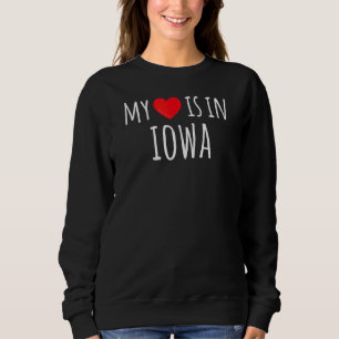 Sudadera Mi Corazón Está En El Estado Americano De Iowa