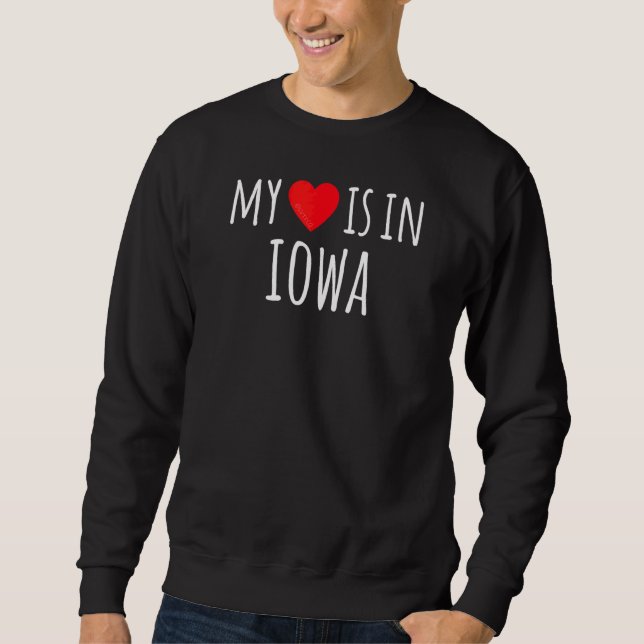 Sudadera Mi Corazón Está En El Estado Americano De Iowa (Anverso)