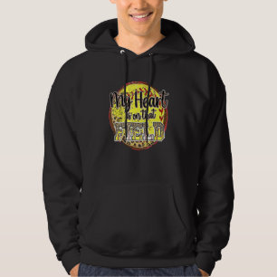 Sudadera Mi Corazón Está En Ese Campo Leopard Softball Mom