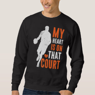 Sudadera Mi Corazón Está En Ese Jugador De Baloncesto De La