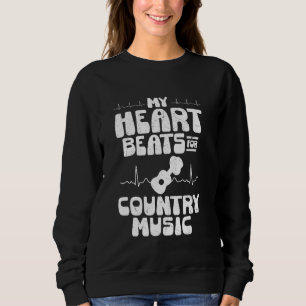 Sudadera Mi corazón late por la música country y el vaquero