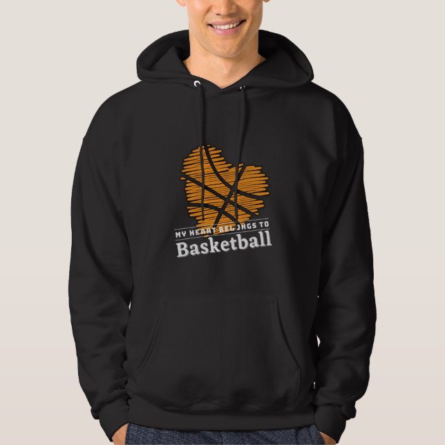 Sudadera Mi corazón pertenece a BASKETBALL (Anverso)