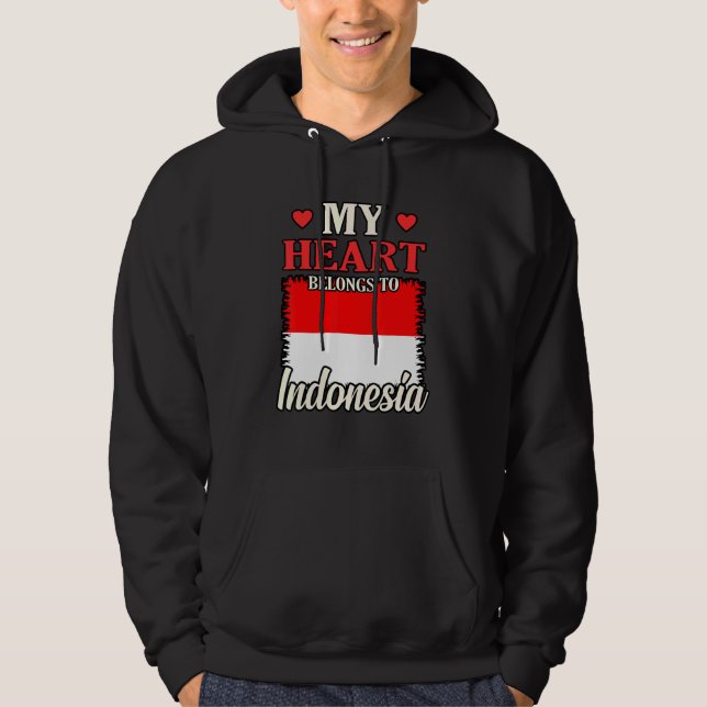 Sudadera Mi corazón pertenece a Indonesia (Anverso)