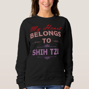 Sudadera Mi Corazón Pertenece A La Idea Shih Tzu Dogs Para
