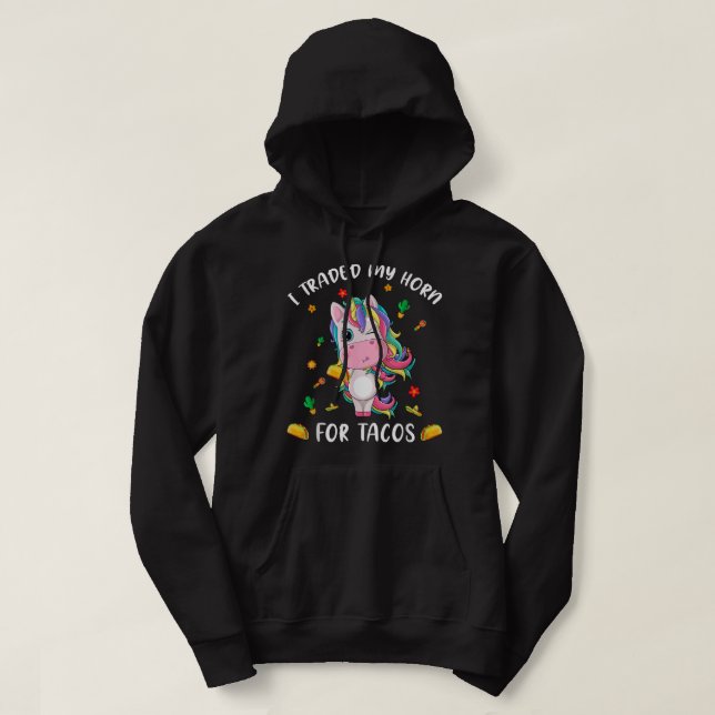Sudadera Mi Cuerno De Tacos Unicornio México (Diseño del anverso)