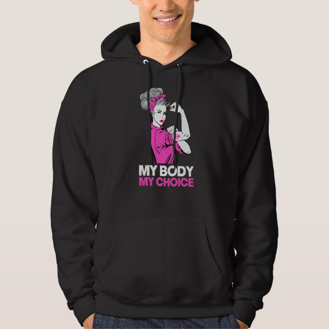 Sudadera Mi cuerpo mi elección Feminista Pro Elección Rig F (Anverso)