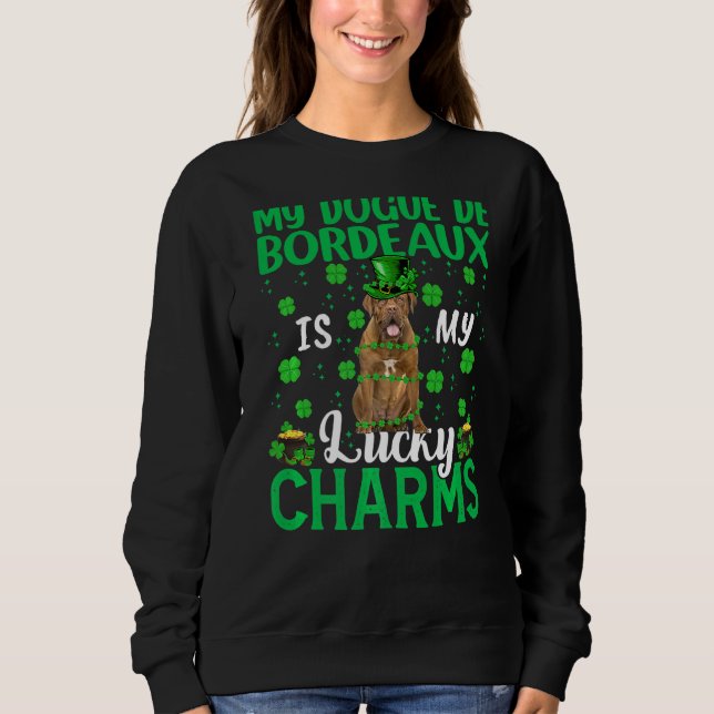 Sudadera Mi Dedo De Burdeos Es Mi Afortunado Perro St Pat (Anverso)