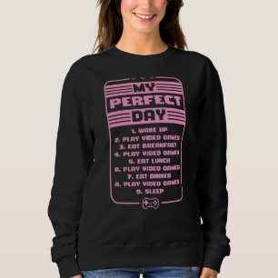 Sudadera Mi Día Perfecto Despertar Reproducir Videojuegos R