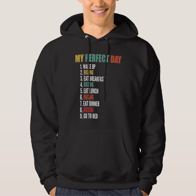 Sudadera Mi Día Perfecto Divertido Boxeo (Anverso)